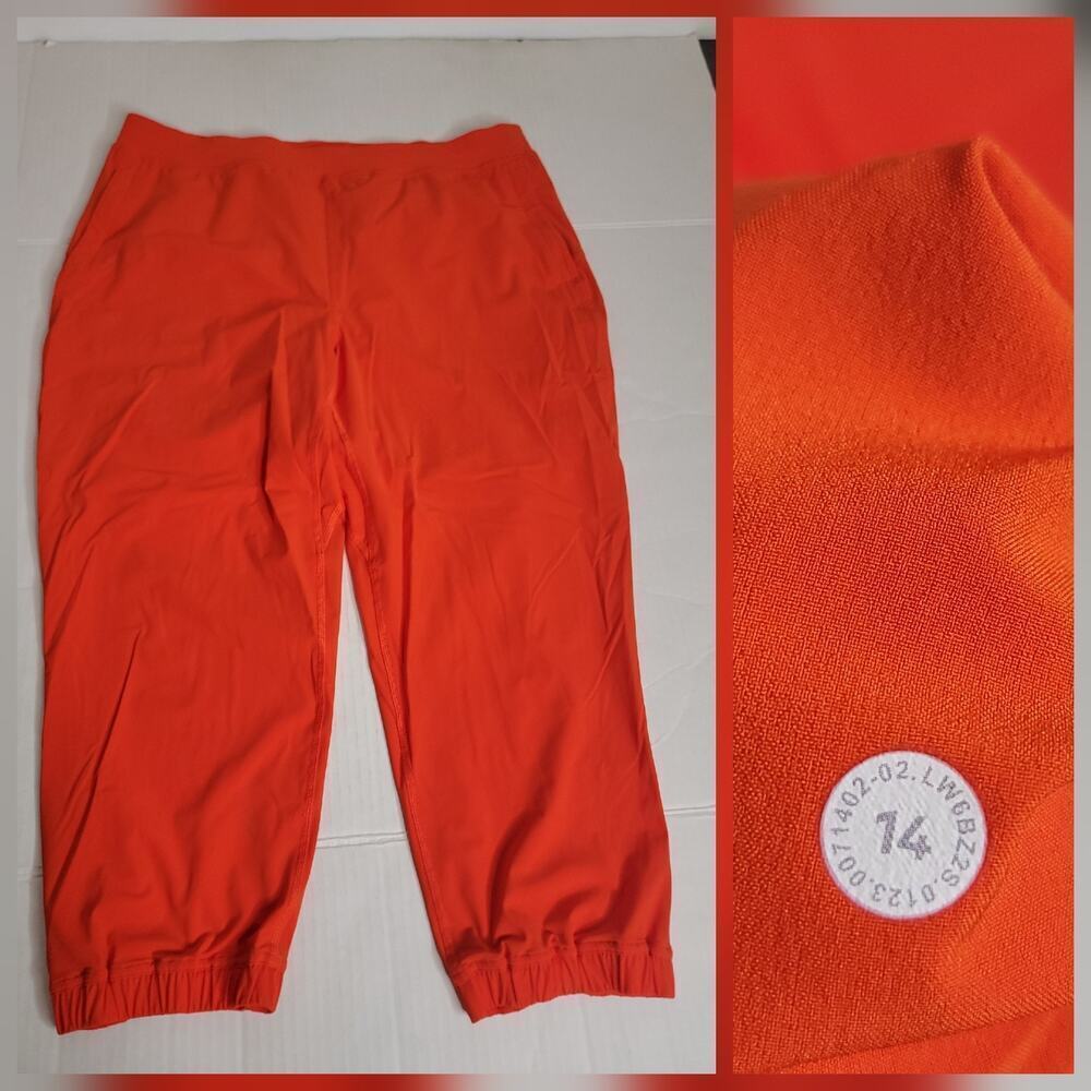 Lululemon Jogger Pants Womens SZ 14 Adapted State HR Cropped Solar Orange W6BZ2S